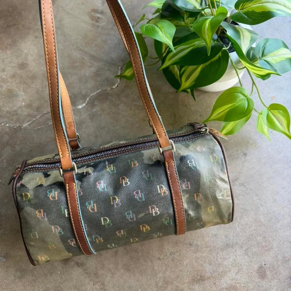 Dooney & Bourke brown monogrammed shoulder bag